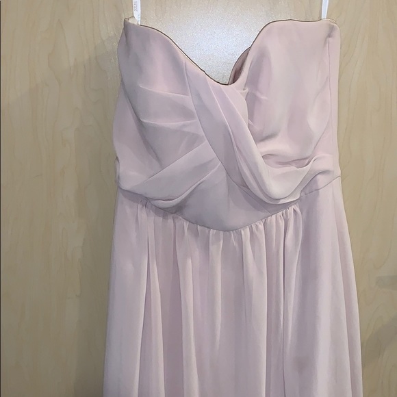 Blush Strapless Georgette Gown - Picture 4 of 5